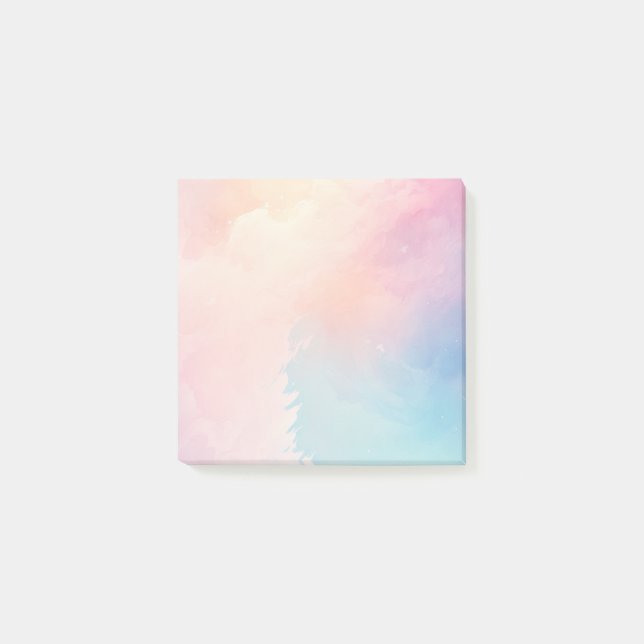 Pastel coloured watercolors post-it notes (Front)