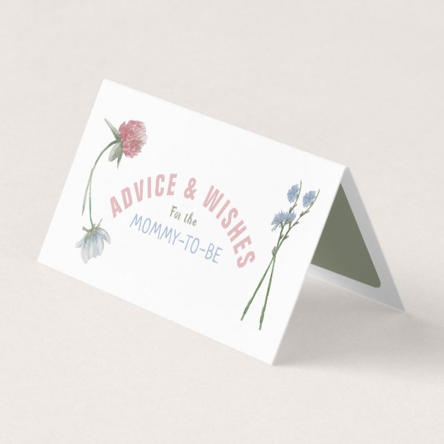 Pastel Coloured Wild Floral Advice Cards (Front)