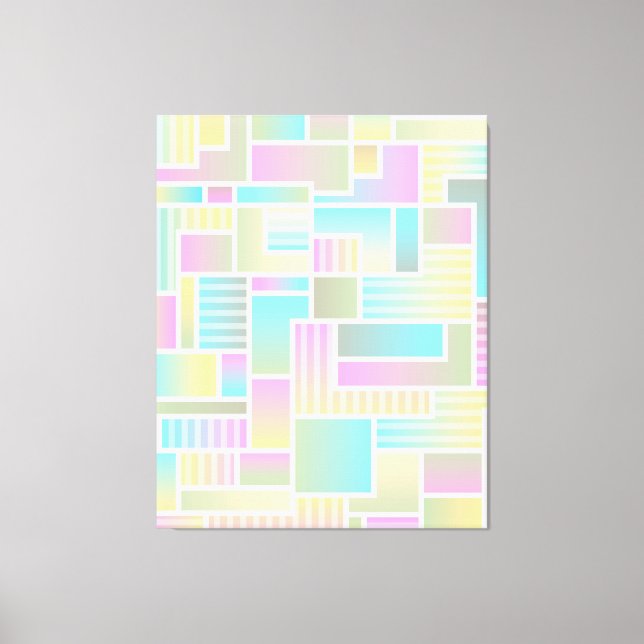 Pastel Colourful Abstract Art Wall Canvas Print (Front)
