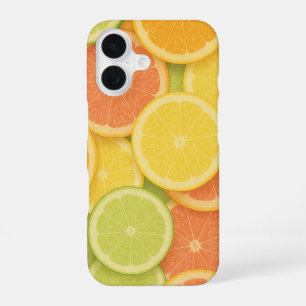 Pastel Colourful Citrus Slice Pattern iPhone 16 Case