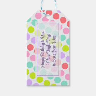 Pastel Colourful, Elegant Birthday Personalised Gift Tags