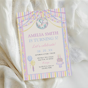 Pastel Colourful Girl Birthday Party Invitation