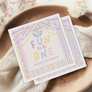 Pastel Colourful Girl Birthday Party Napkin