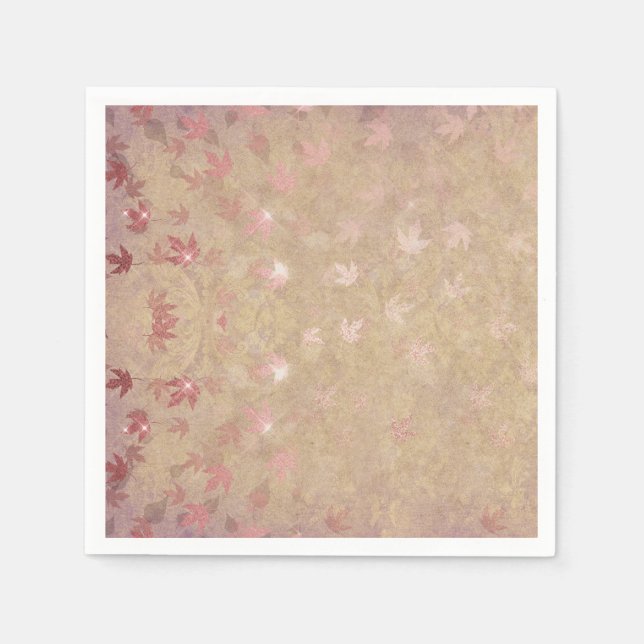 Pastel Colourful Leaves Napkin (Front)