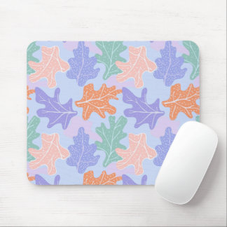 Pastel colourful maple leaf pattern mouse mat