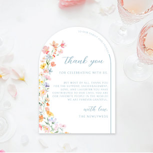 Pastel Colourful Meadow Flower Wedding Thank You Invitation