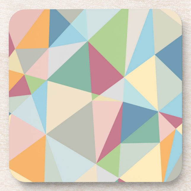 Pastel Colourful Modern Abstract Geometric Pattern Coaster (Front)