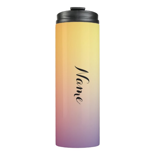 Pastel Colourful Rainbow Gradient  Thermal Tumbler (Front)