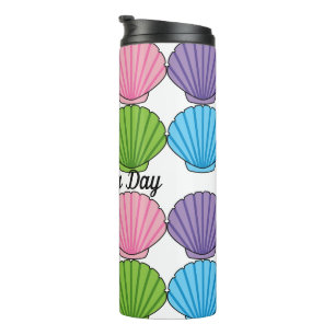 Pastel Colourful Seashell Pack   Add Own Text Thermal Tumbler