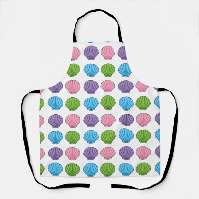 Pastel Colourful Seashell Pack Apron (Front)