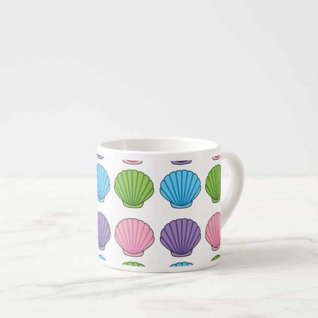 Pastel Colourful Seashell Pack Espresso Cup (Front Right)