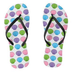 Pastel Colourful Seashell Pack Flip Flops