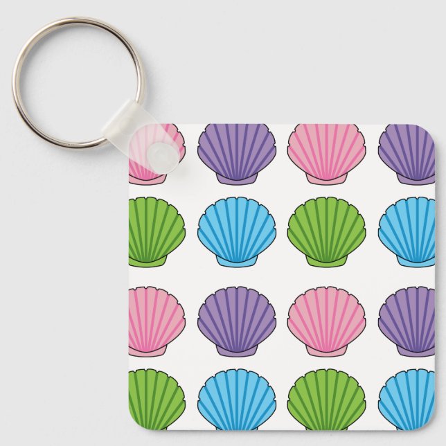 Pastel Colourful Seashell Pack Key Ring (Front)