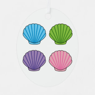 Pastel Colourful Seashell Pack Metal Tree Decoration