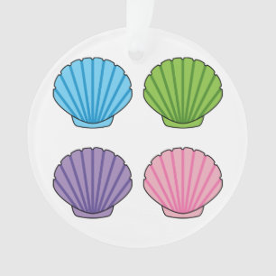 Pastel Colourful Seashell Pack Ornament