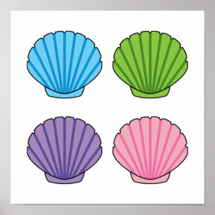 Pastel Colourful Seashell Pack Poster