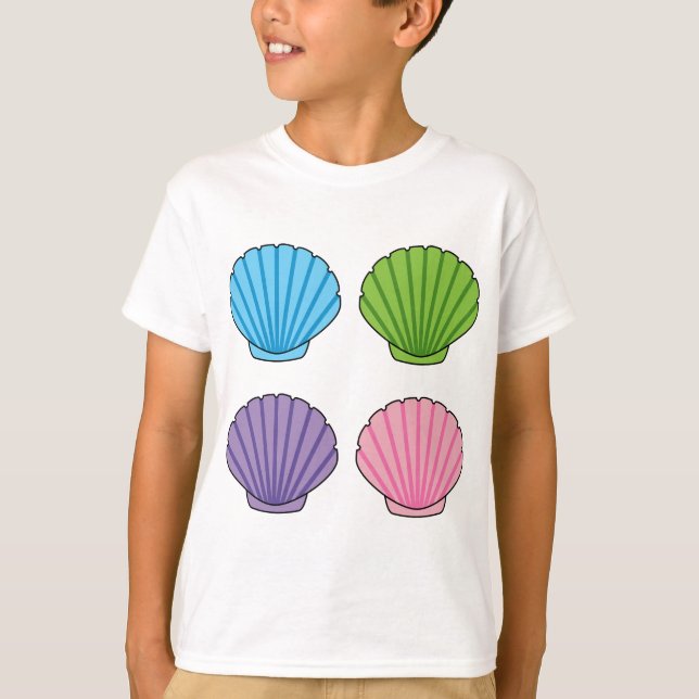 Pastel Colourful Seashell Pack T-Shirt (Front)