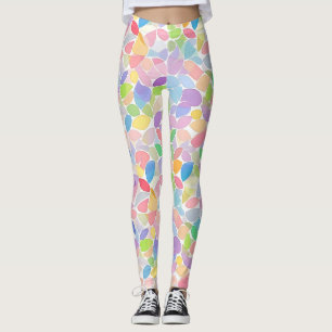 Pastel Colourful Spring Mosaic Leggings