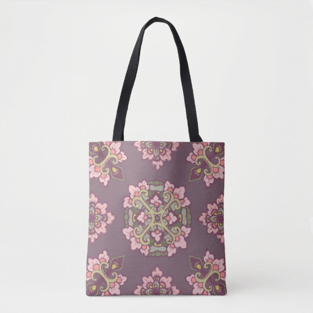 Pastel Colourful Tracery Ornament Tote Bag (Front)