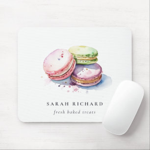 Pastel Colourful Watercolor French Macarons Bakery Mouse Mat