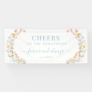 Pastel Colourful Wildflower & Meadow Flower Weddin Banner