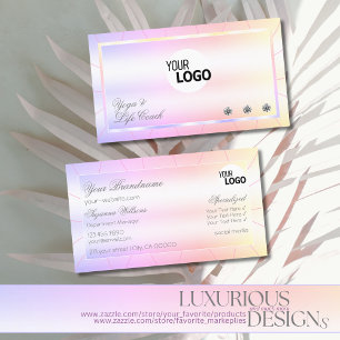 Pastel Colourful with Diamonds and Logo Multicolor Business Card