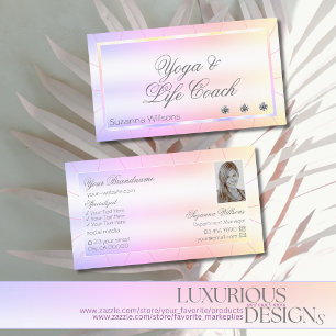 Pastel Colourful with Diamonds and Photo Glamourou Business Card