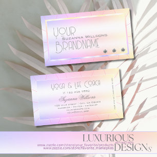 Pastel Colourful with Shimmery Diamonds Rainbow Business Card