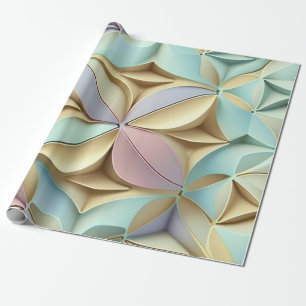 Pastel colours 3D effect pattern Wrapping Paper