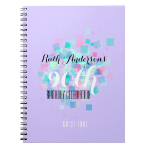 Pastel Colours 90th Birthday Party Guest Book 2