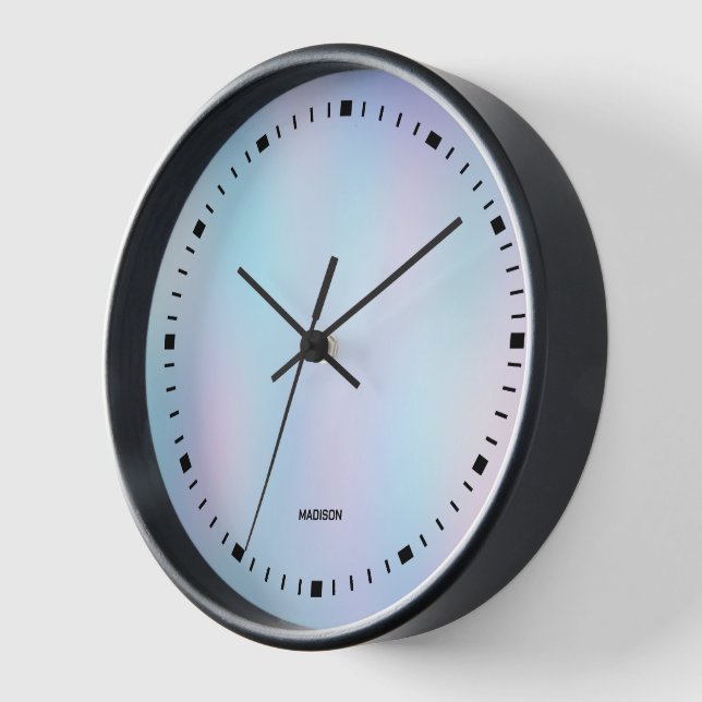 Pastel colours abstract iridescent background clock (Angle)