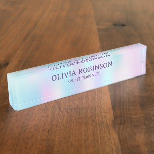 Pastel Colours Abstract Iridescent Background Nameplate
