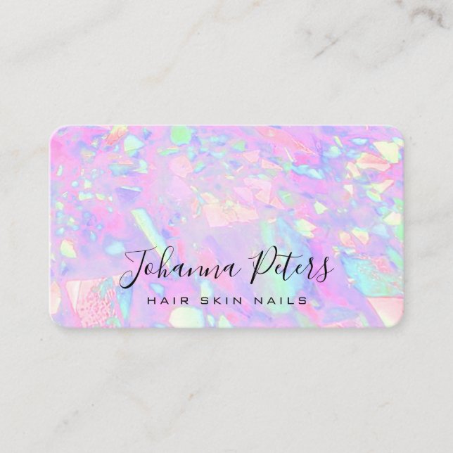 pastel colours abstract opal inspired business card (Front)