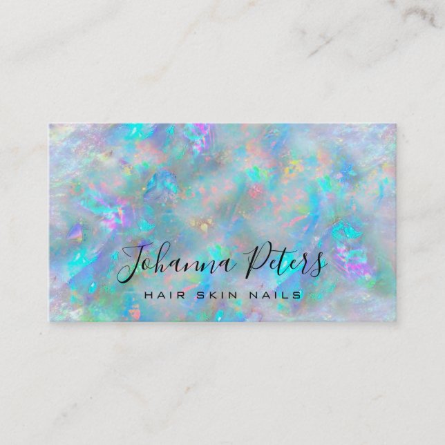 pastel colours abstract opal texture business card (Front)