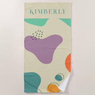 Pastel colours abstract shapes modern background beach towel