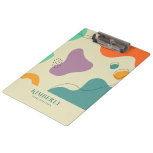 Pastel colours abstract shapes modern background clipboard