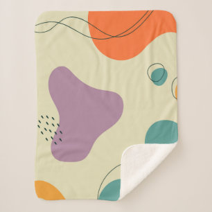 Pastel colours abstract shapes modern background sherpa blanket
