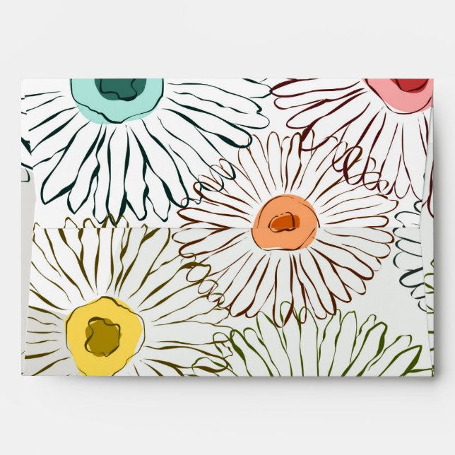 Pastel colours abstract spring flowers envelope (Back (Top Flap))