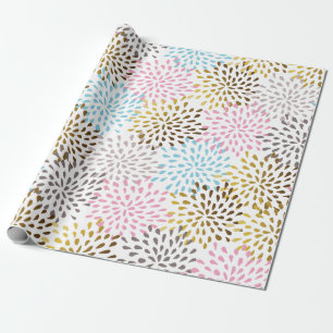 Pastel colours abstract starburst pattern wrapping paper