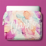 Pastel Colours Alcohol Ink Stain Pattern Laptop Sleeve<br><div class="desc">Pastel Colours Alcohol Ink Stain Pattern personalised design.</div>