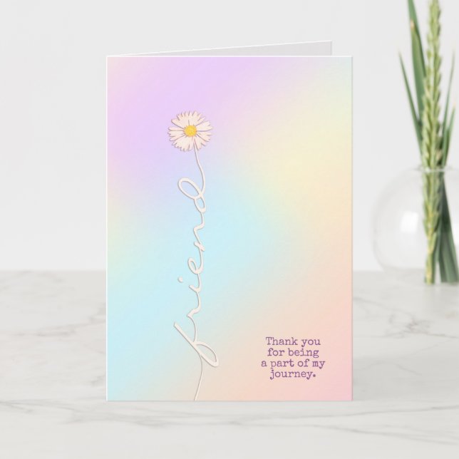 pastel colours and daisy for friend thank you card (Front)