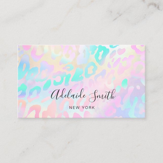 pastel colours animal skin pattern business card (Front)