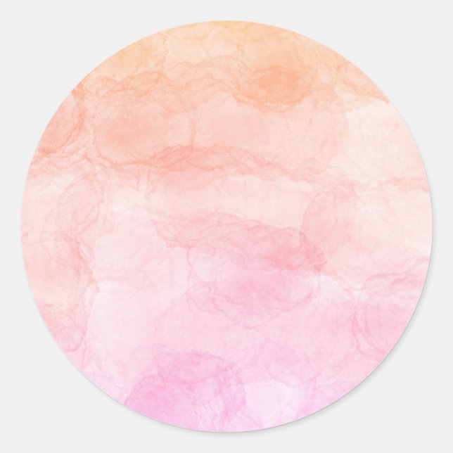 Pastel colours artistic watercolor painted pattern classic round sticker (Front)