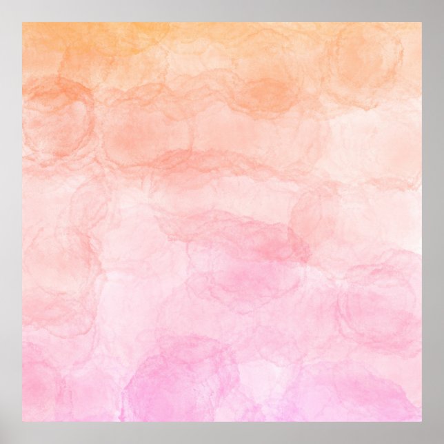 Pastel colours artistic watercolor painted pattern poster (Front)