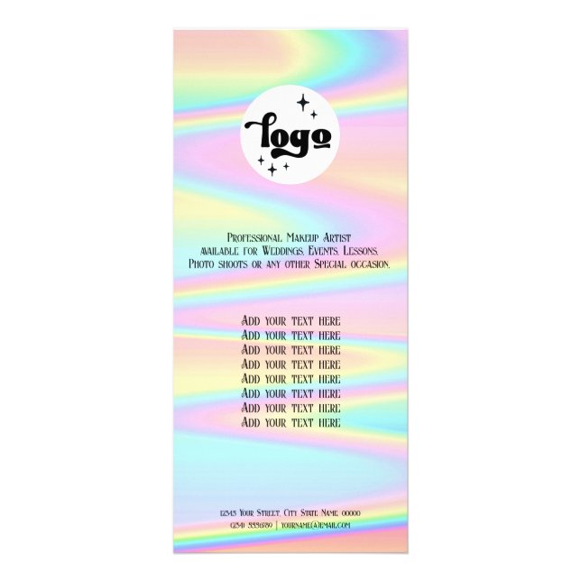 pastel colours background rack card (Front)