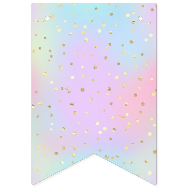 Pastel Colours Blue Pink Purple Small Bright Golde Bunting (First Flag)