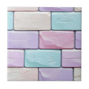 Pastel Colours Brick Pattern Tile