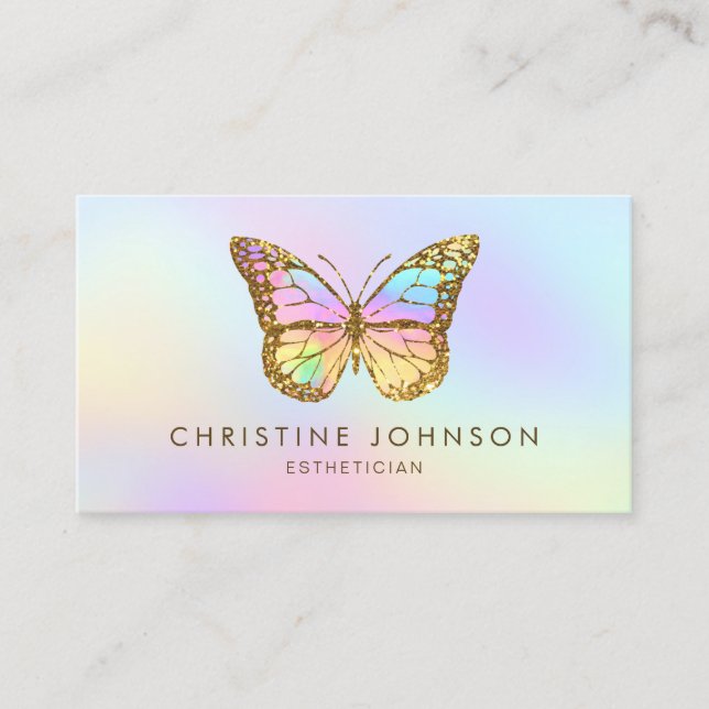 pastel colours butterfly business card (Front)