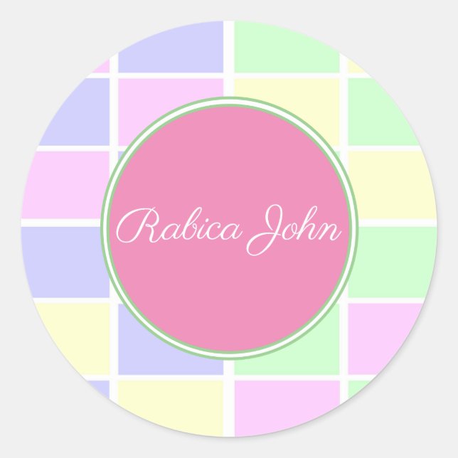 pastel colours classic round sticker (Front)
