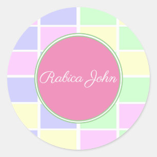 pastel colours classic round sticker